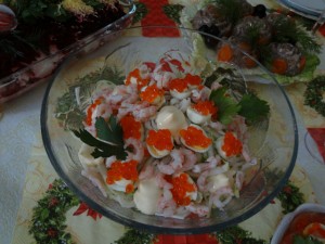 рецепт салат с кальмарами